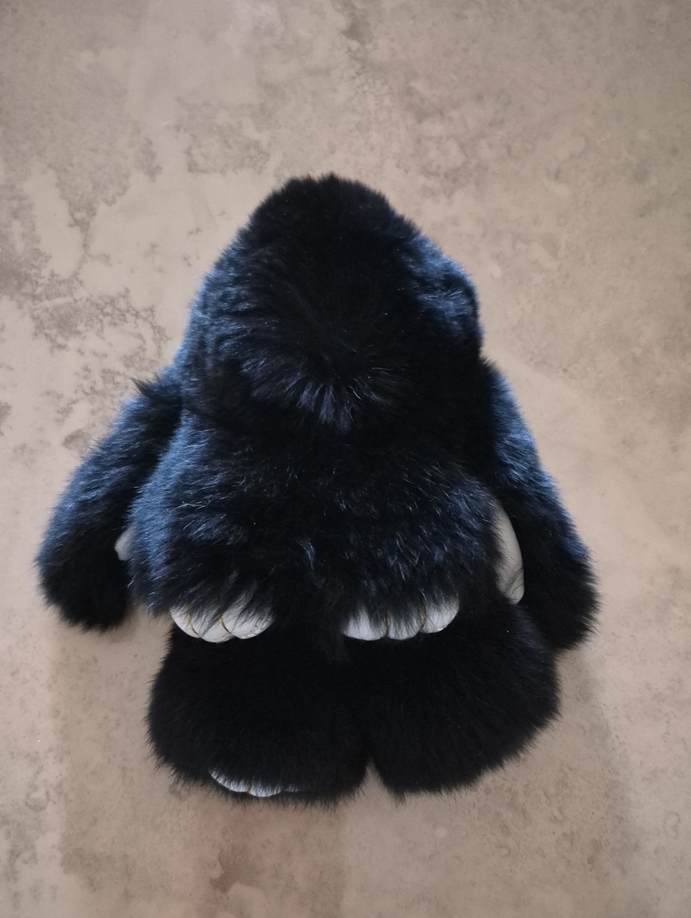Neiman Marcus Black Rabbit Fur Bunny Key/ Card Holder